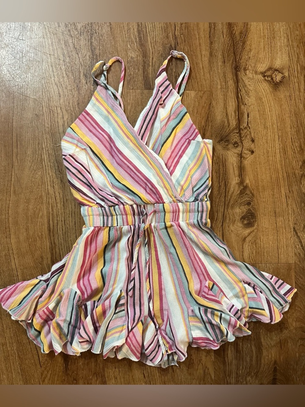 Multicolored Striped Luxxel Romper Size Medium